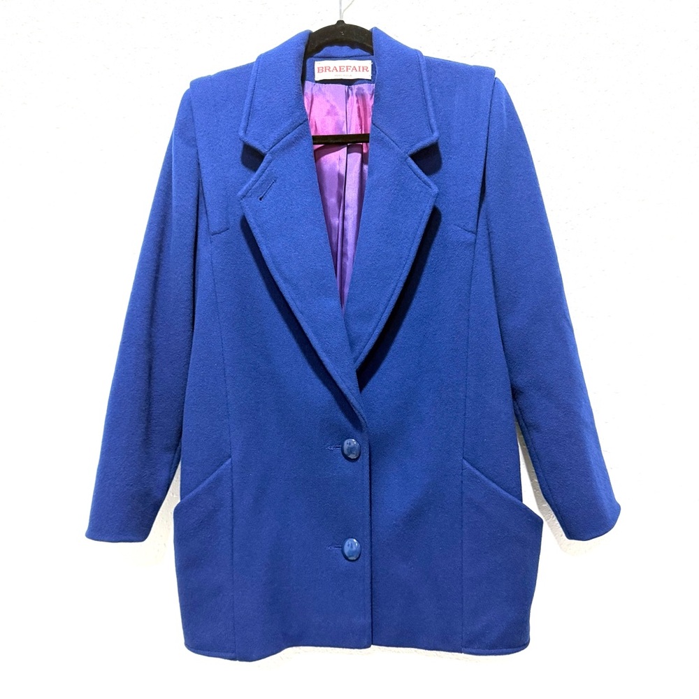 Vintage Braefair Women's Royal‎ Blue single breast coat M